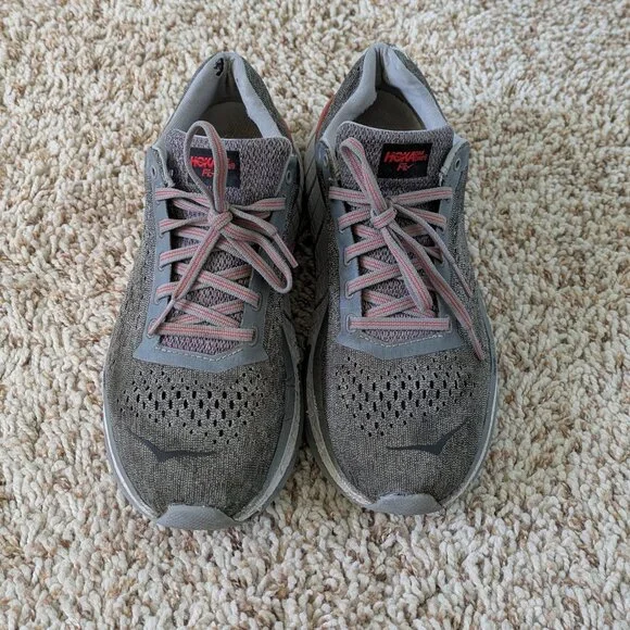 Hoka Gray and Red Athletic Shoes - Picture 2 of 9